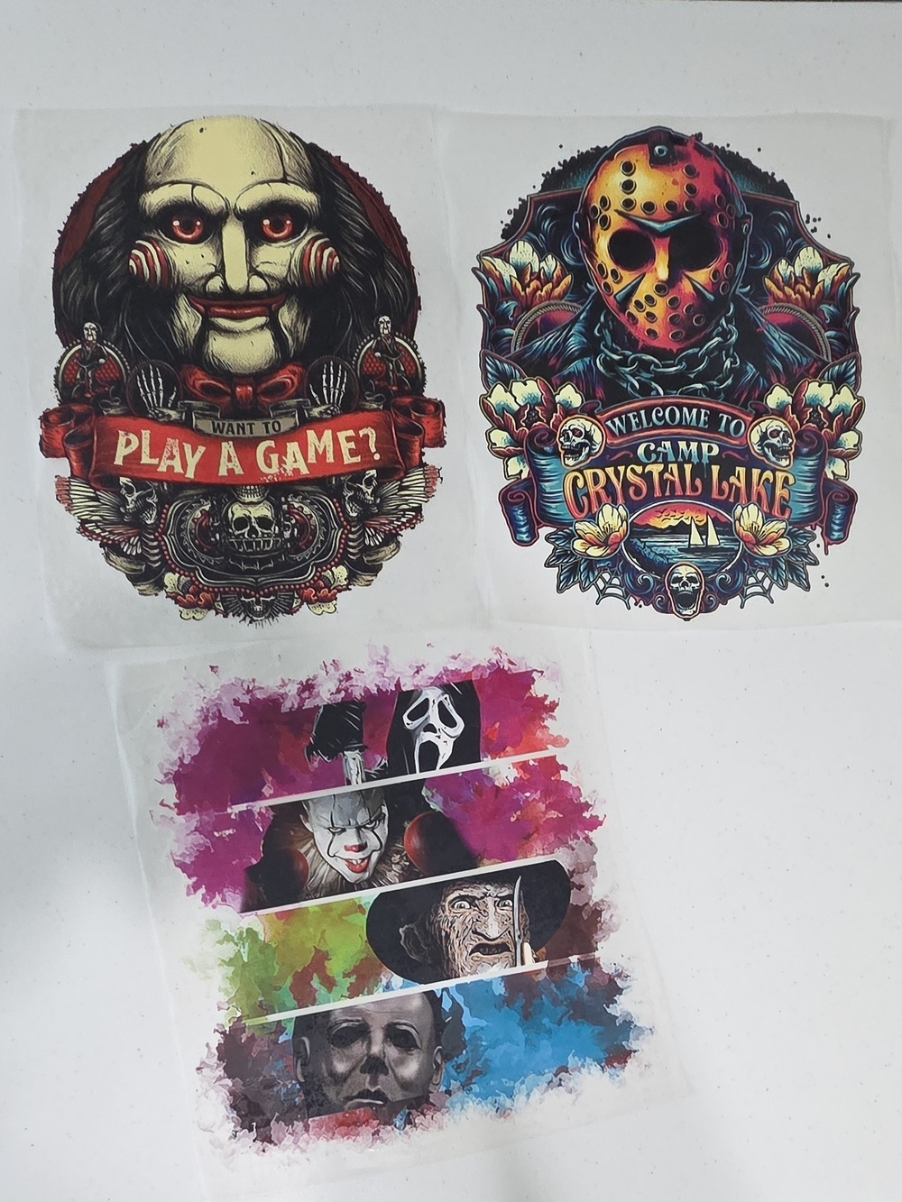 Horror Movie Heat Transfers Multicolor